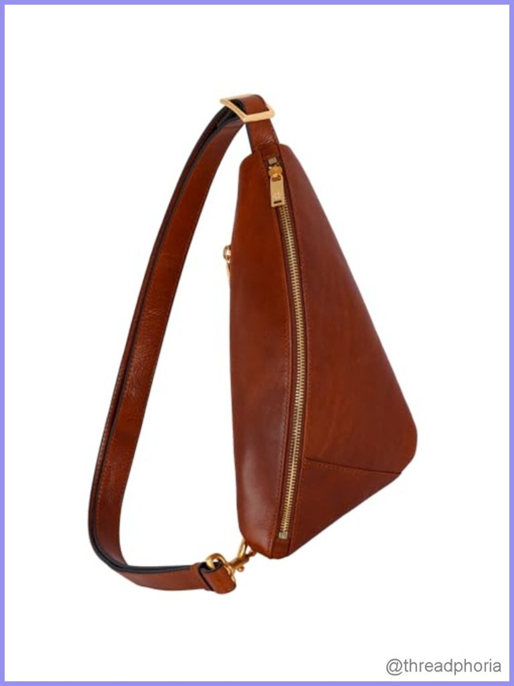 Full-Grain Leather Sling Bag Crossbody Chest Bag Unisex Adjustable Strap